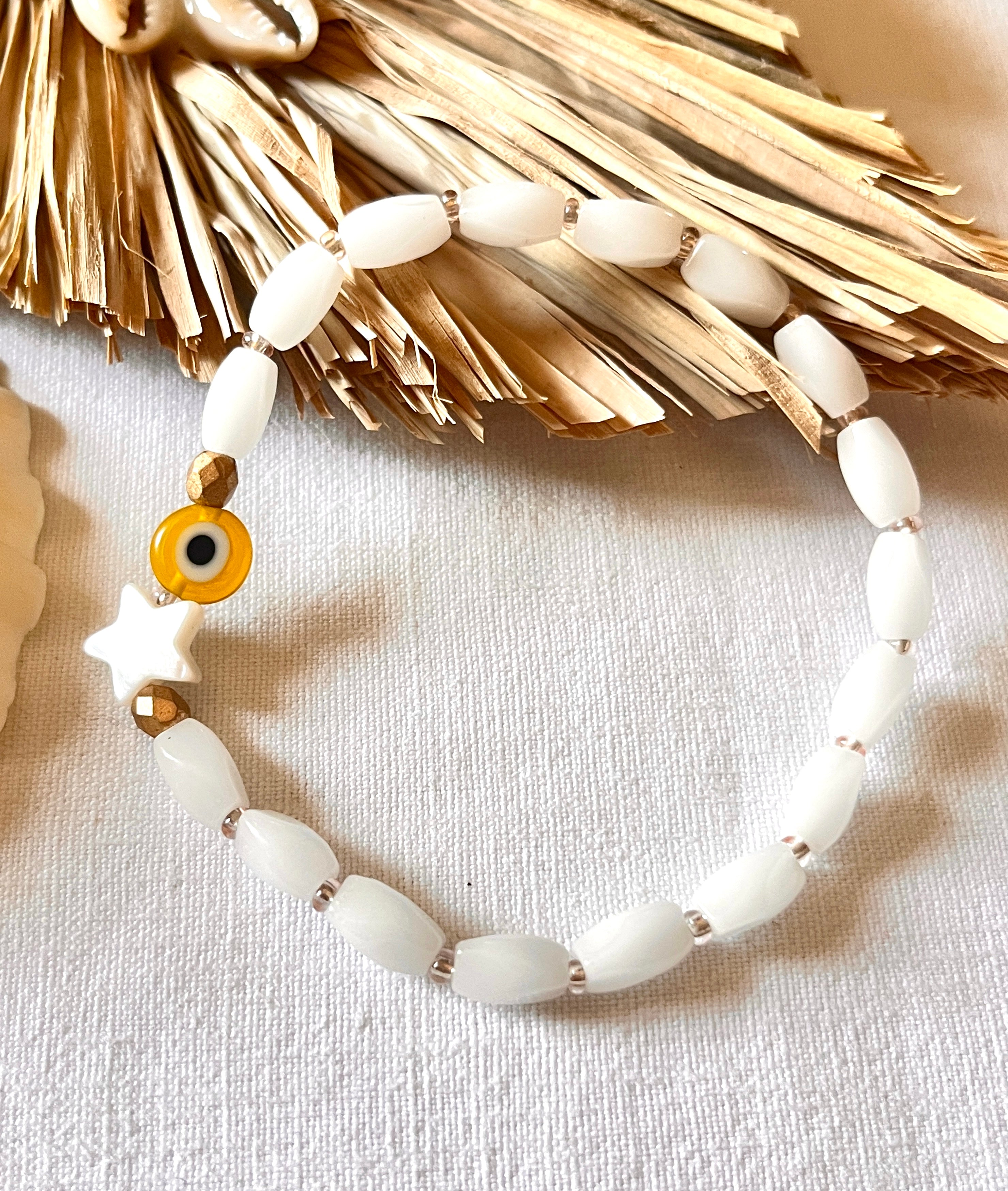 Lumio - perles de chapelet blanches
