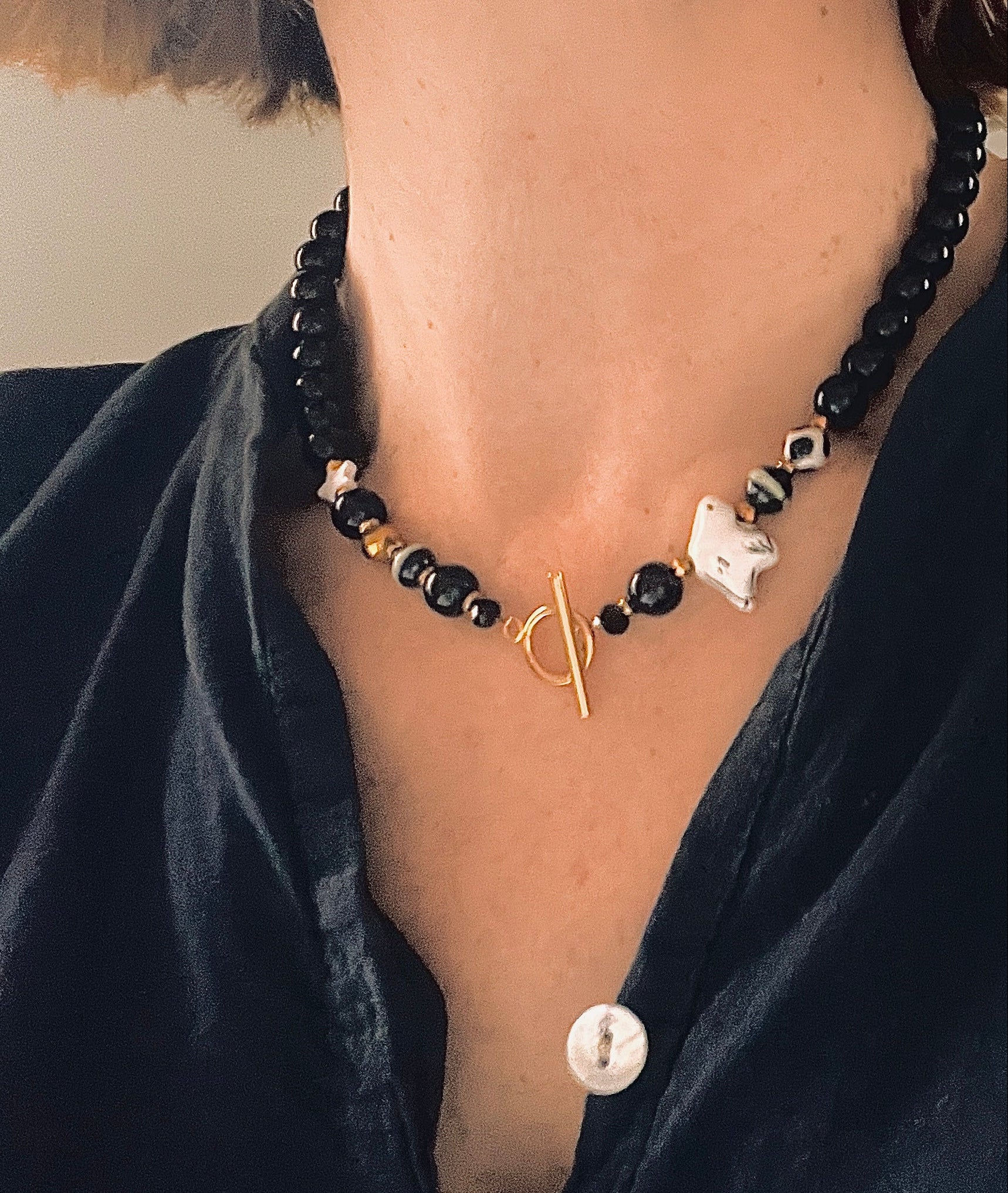 PACÔME - ras-de-cou perles - colombe et étoile Ma boutique