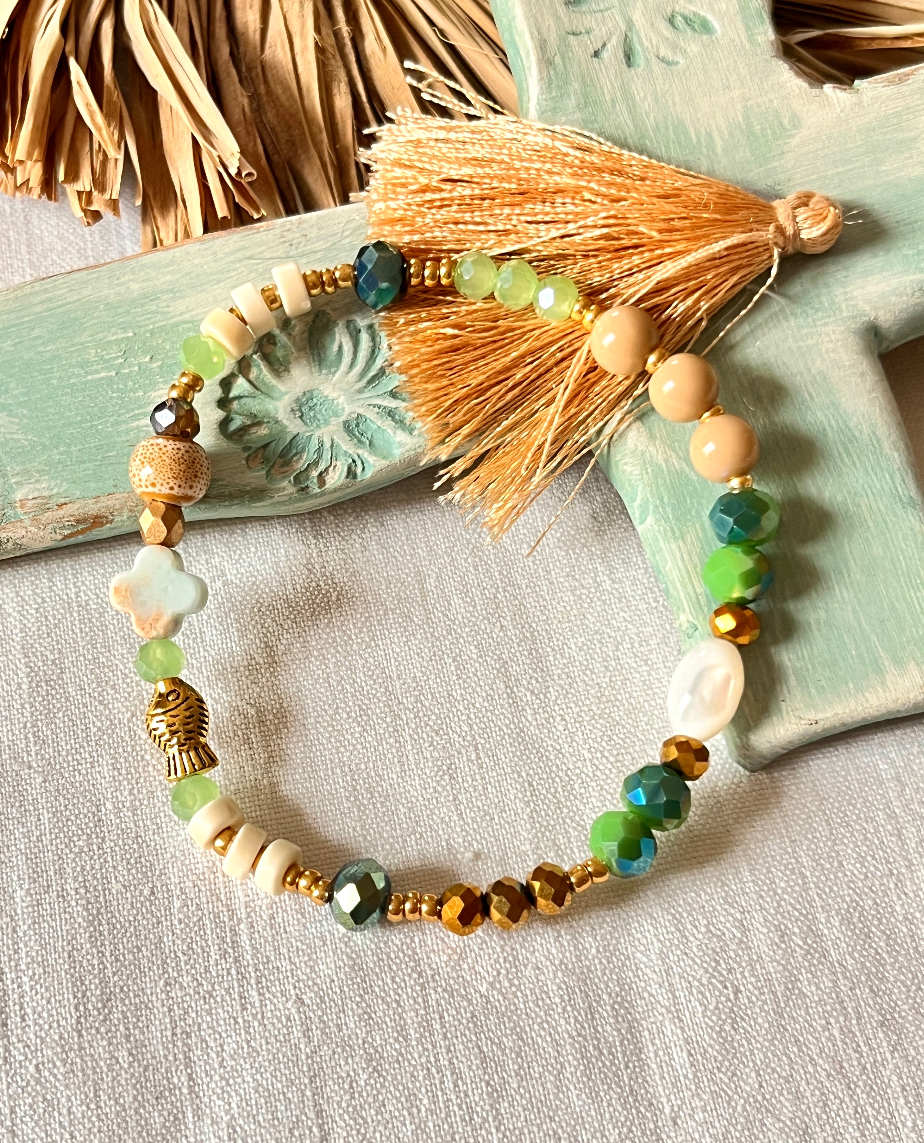 Bloom – Bracelet - perles anciennes de chapelet (Copie) Arastuce
