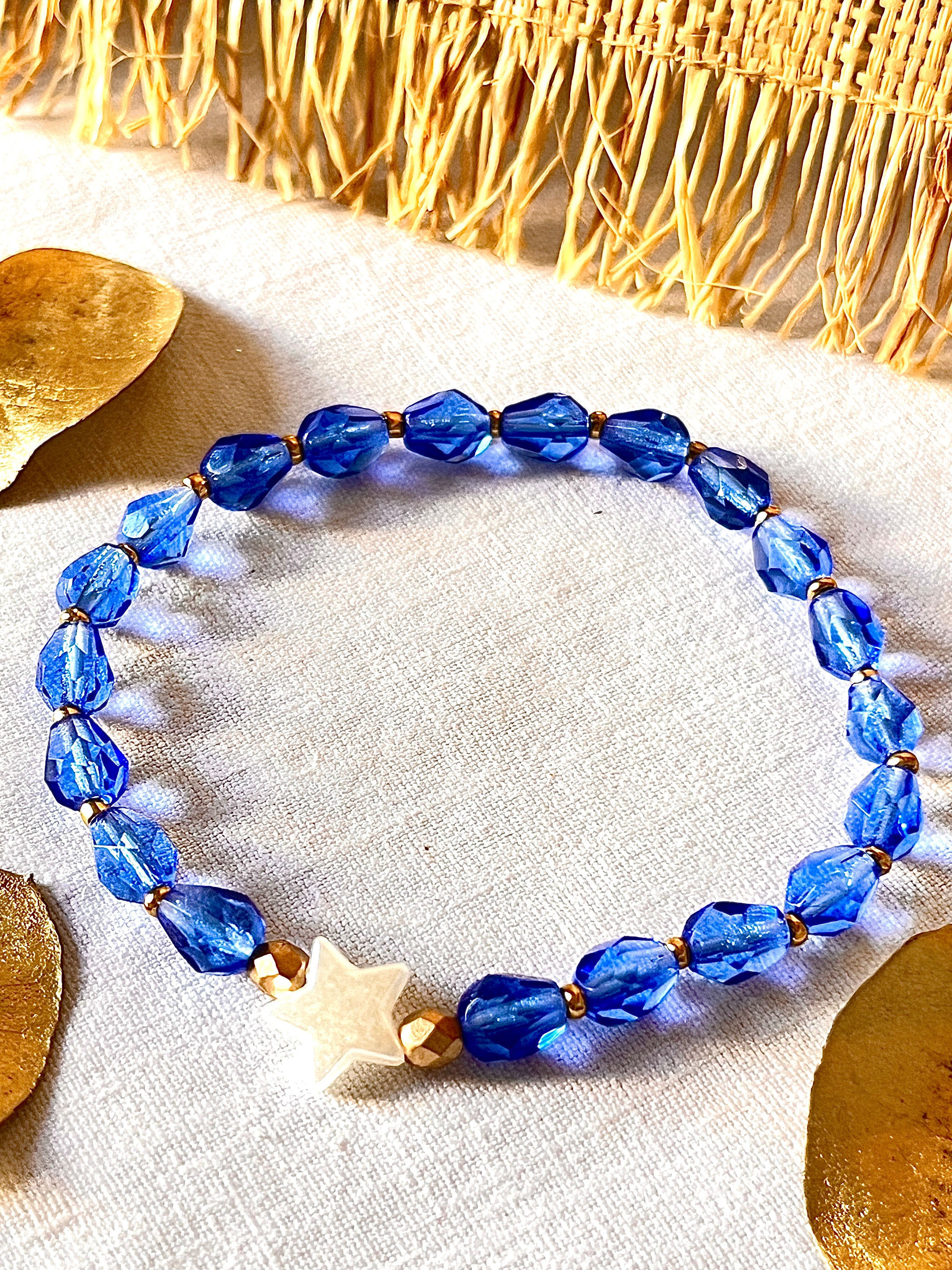 Azur - Bracelets Perles bleues & symboles