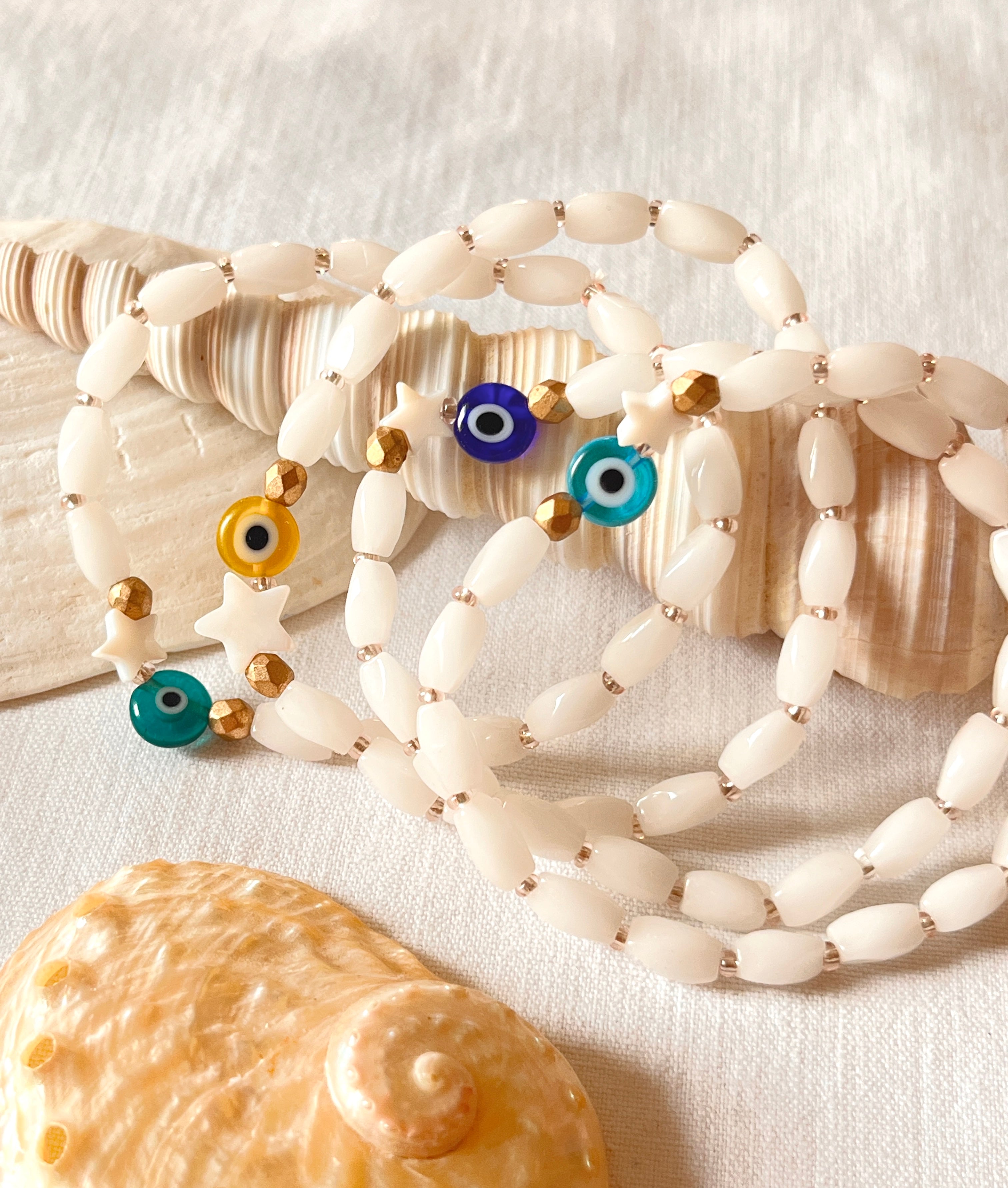 Lumio - perles de chapelet blanches