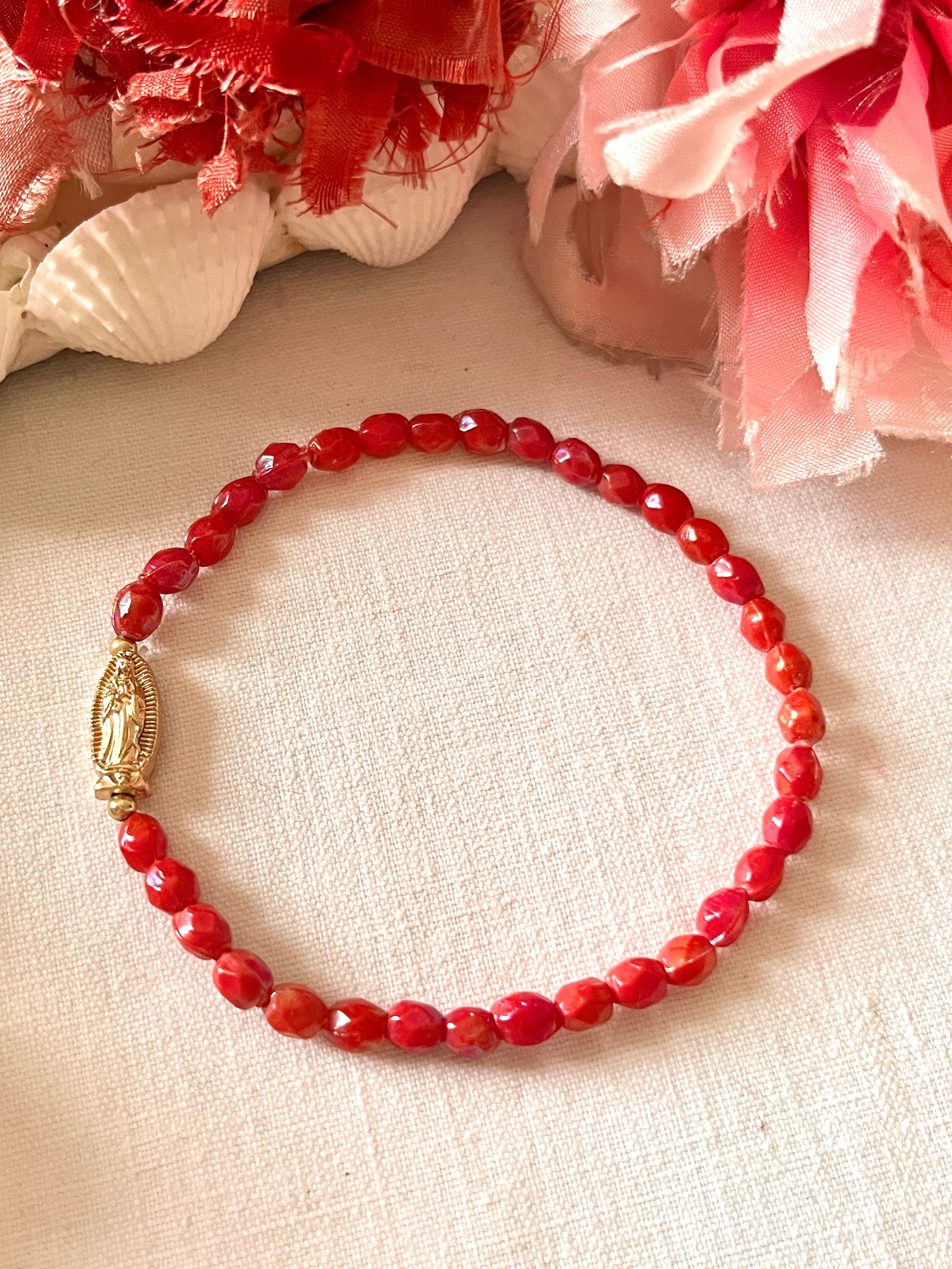 Blush – Bracelet - perles anciennes de chapelet Arastuce