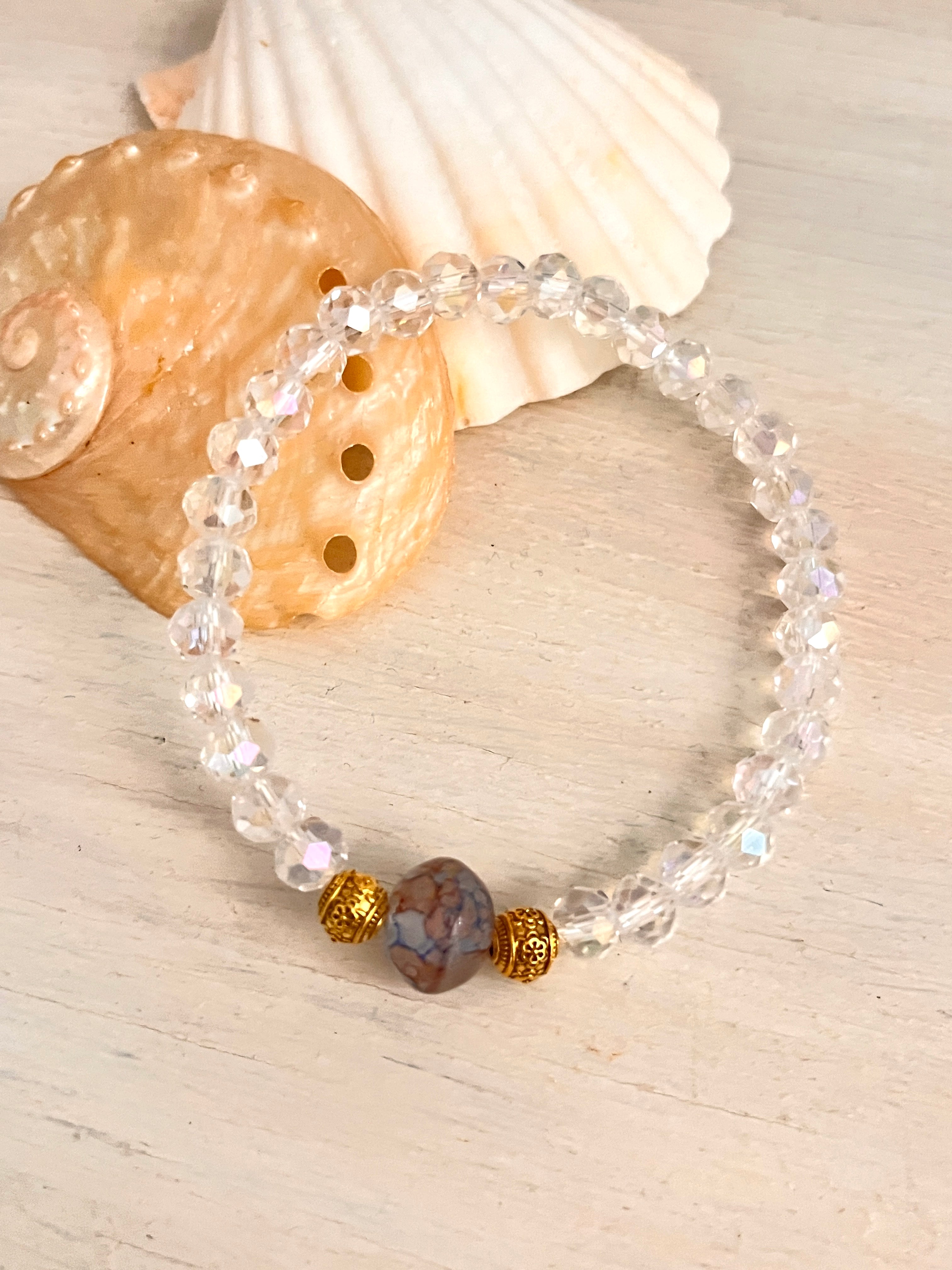 Néeris Bis – Bracelet perles facettes irisées