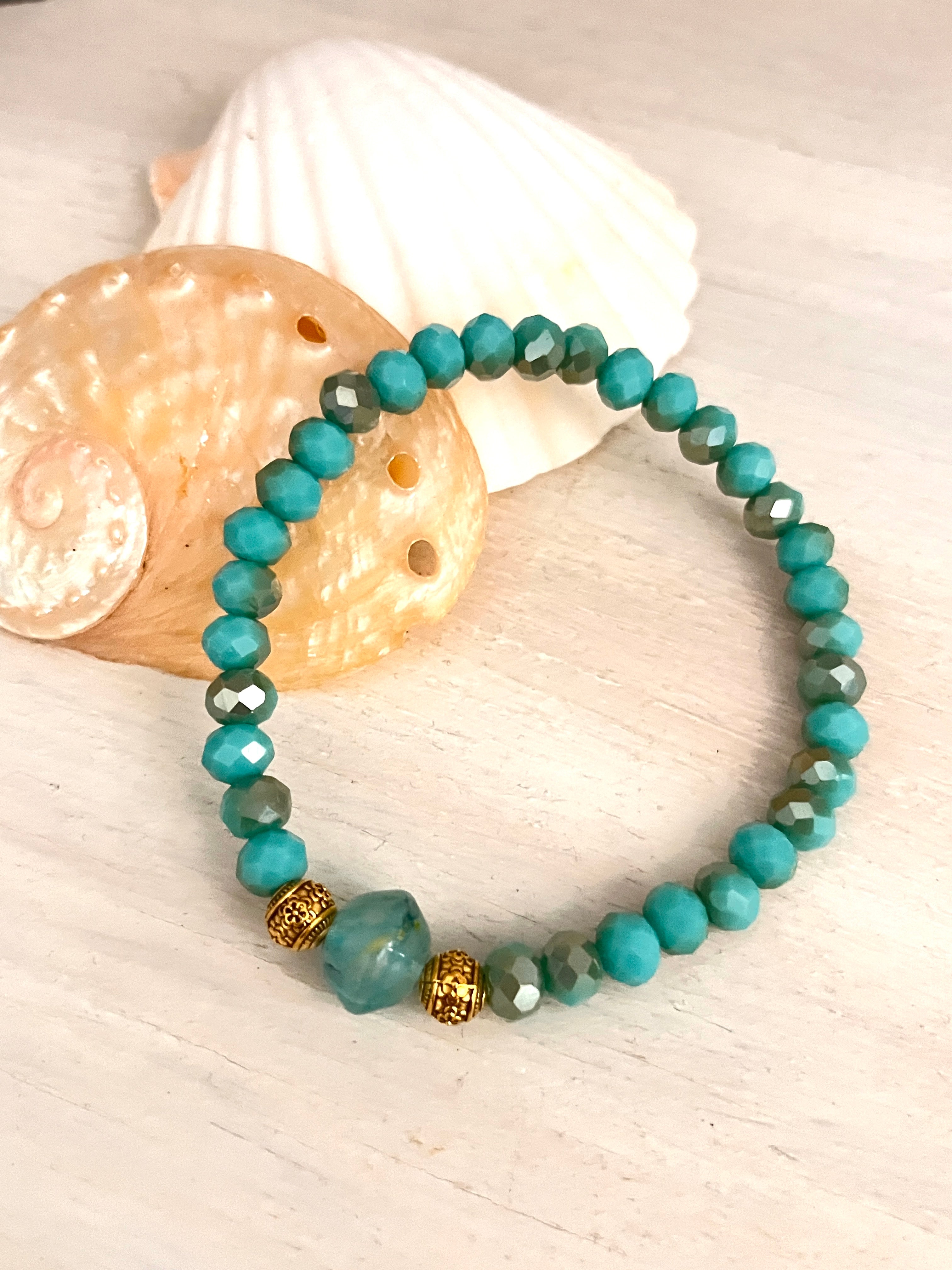 Néeris Bis – Bracelet perles facettes irisées