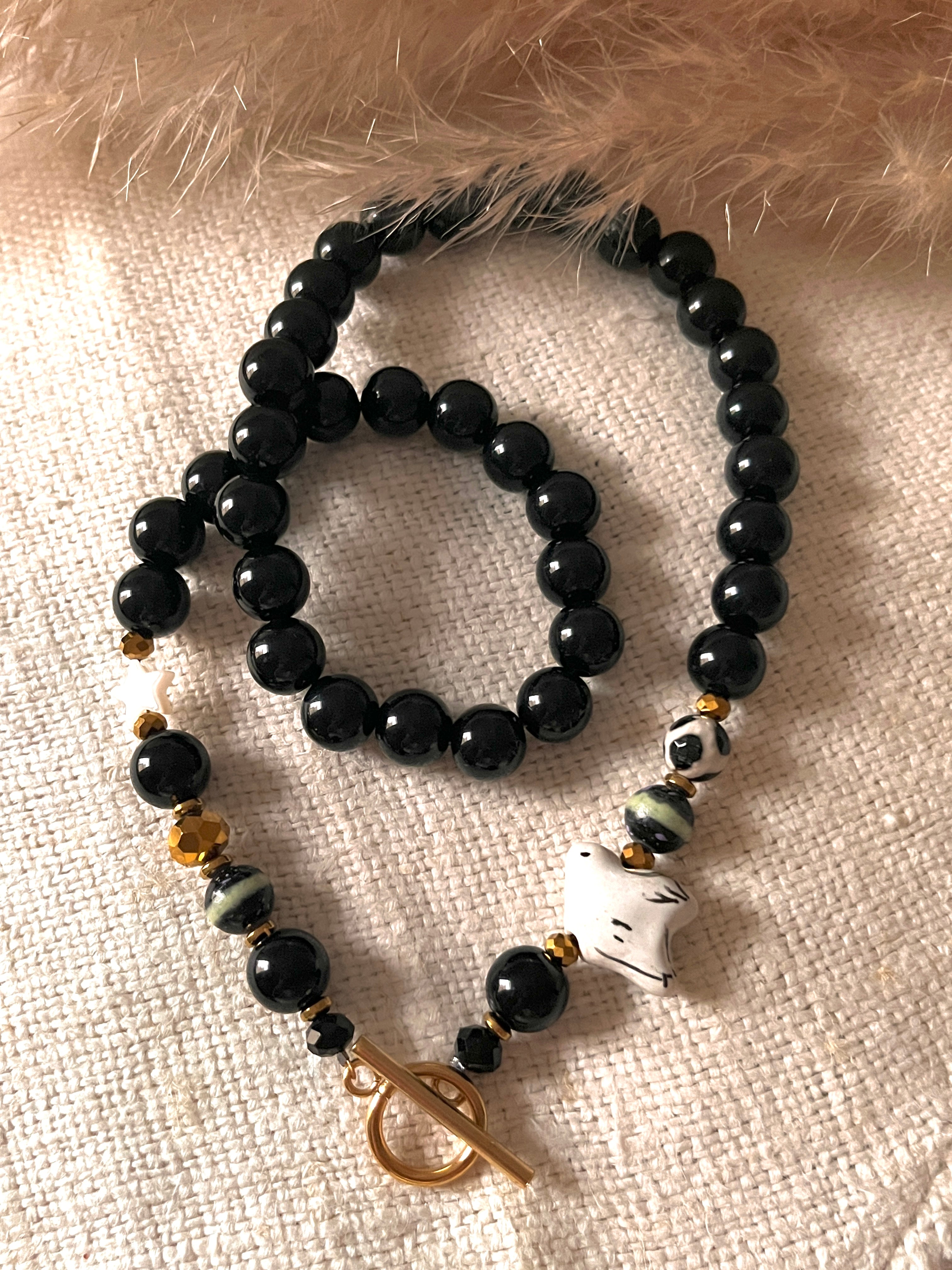 PACÔME - ras-de-cou perles - colombe et étoile Ma boutique