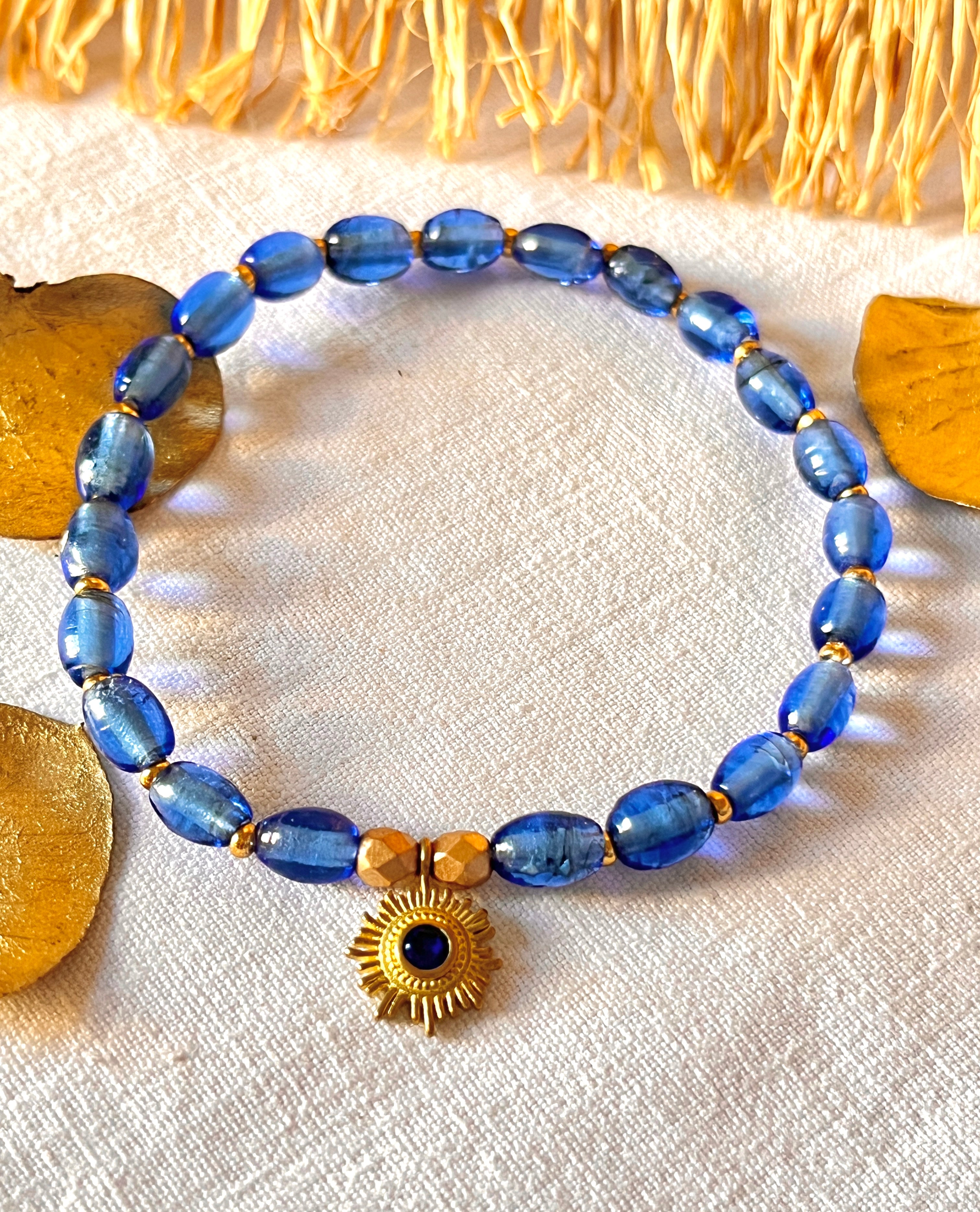 Azur - Bracelets Perles bleues & symboles