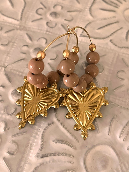 Graziella - Créoles Coeur Ex-voto festonné