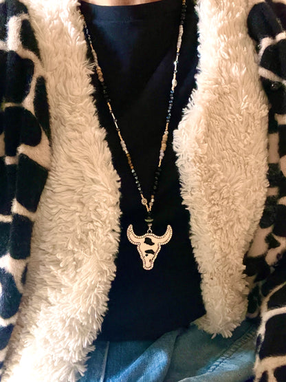 Buffalo Terre de nuit  – Collier mi long