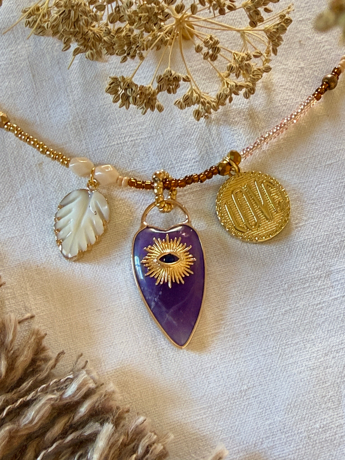 Grigri Love - ras de cou et son trio de pendentifs