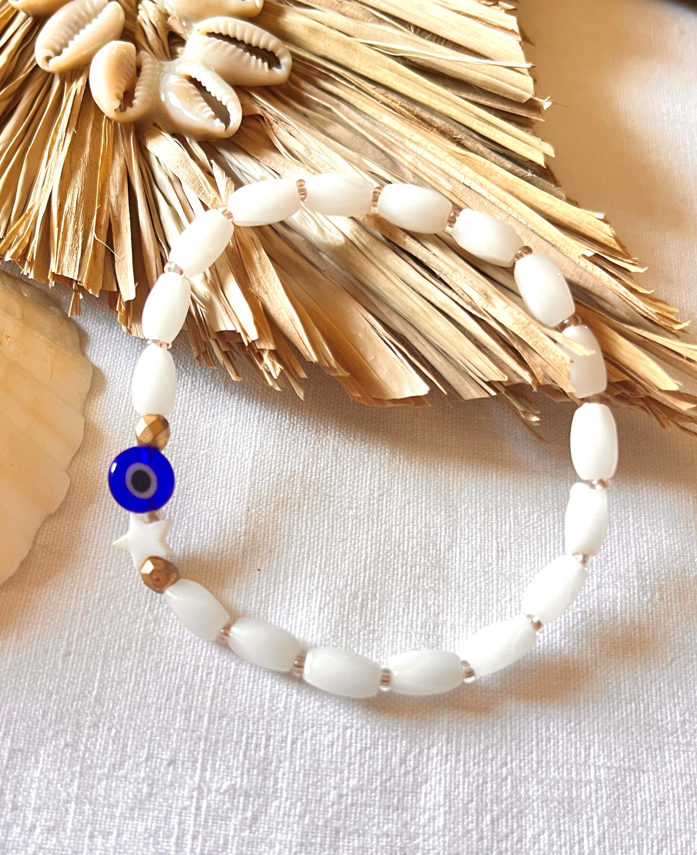 Lumio - perles de chapelet blanches
