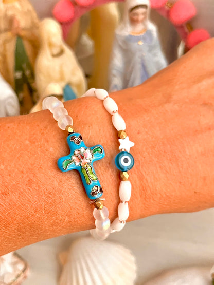 Lumio - perles de chapelet blanches