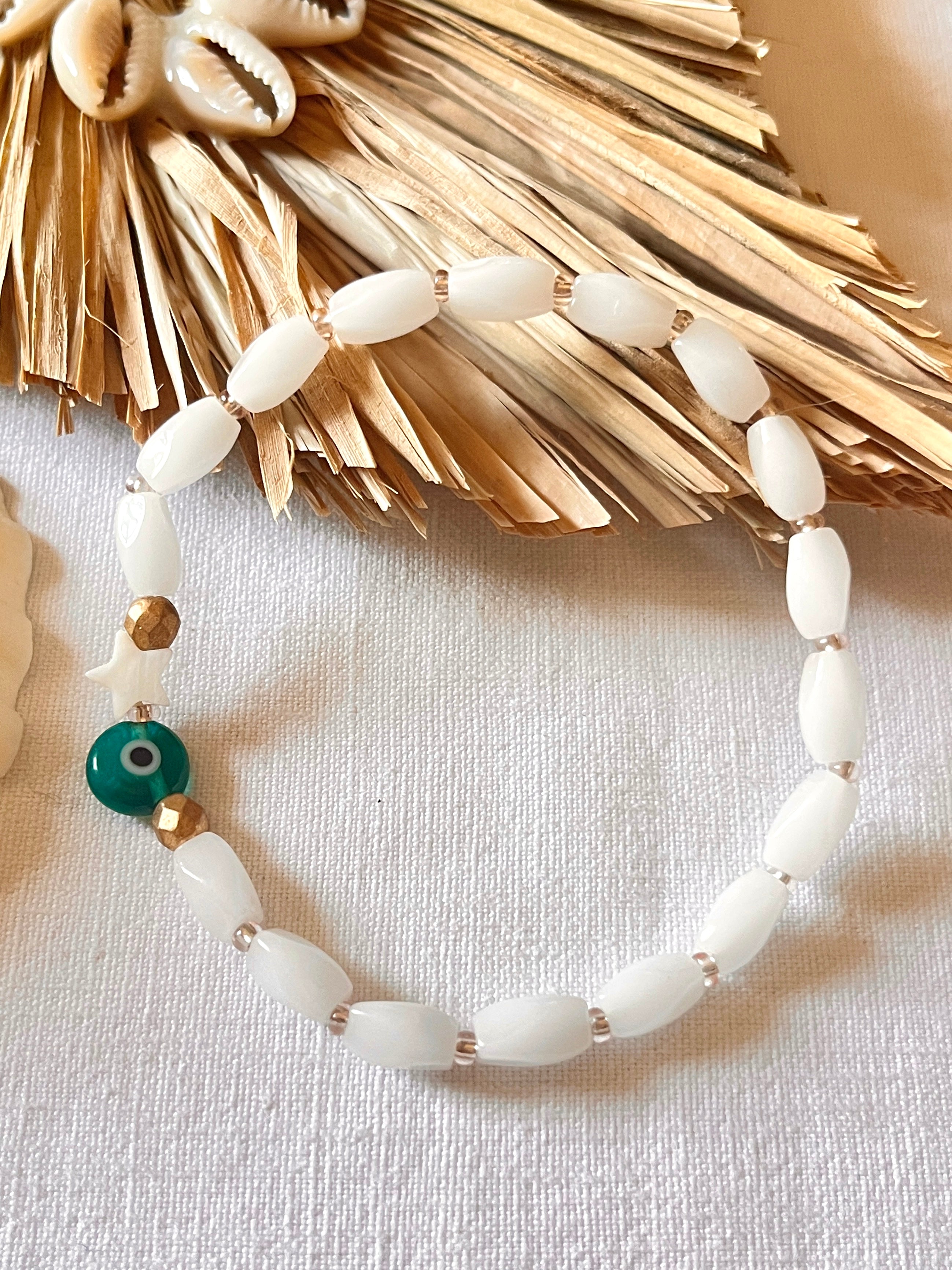 Lumio - perles de chapelet blanches