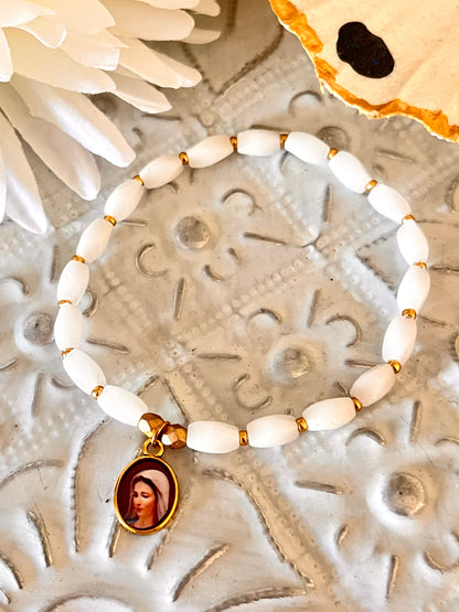 Alba - Bracelets Perles blanches