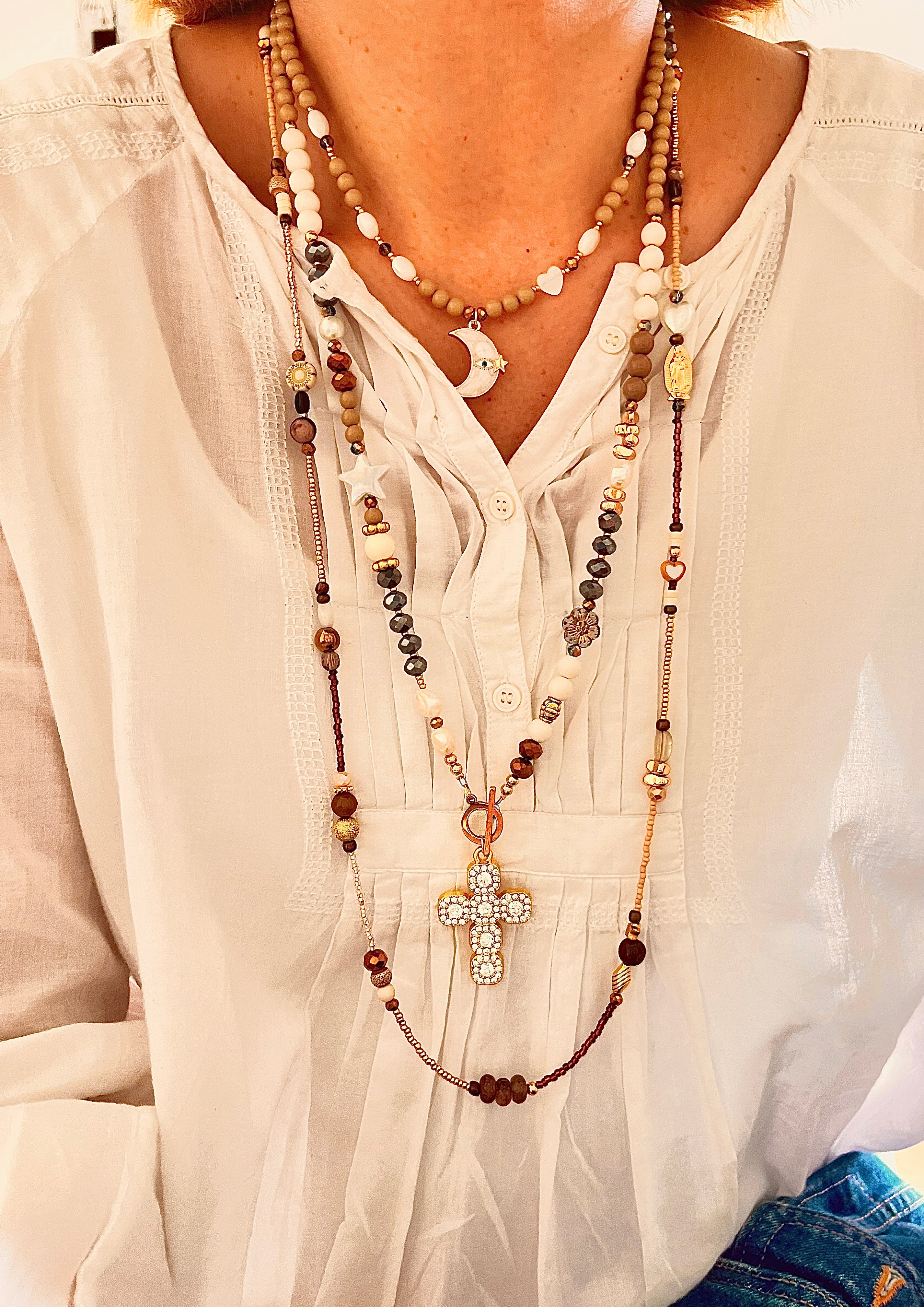 Allure – Sautoir croix strass