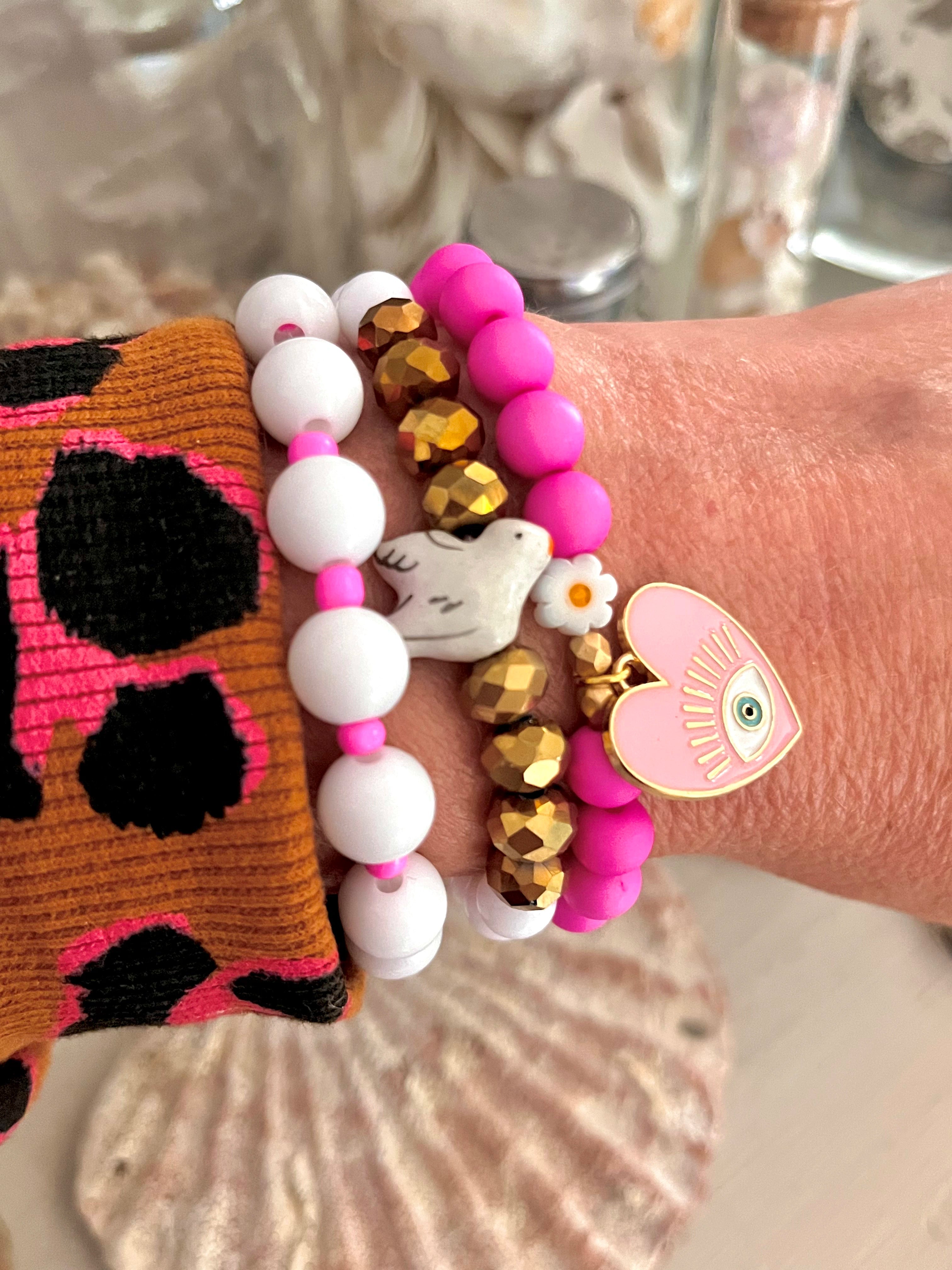 IBIZA Rose – Bracelet perles roses Arastuce