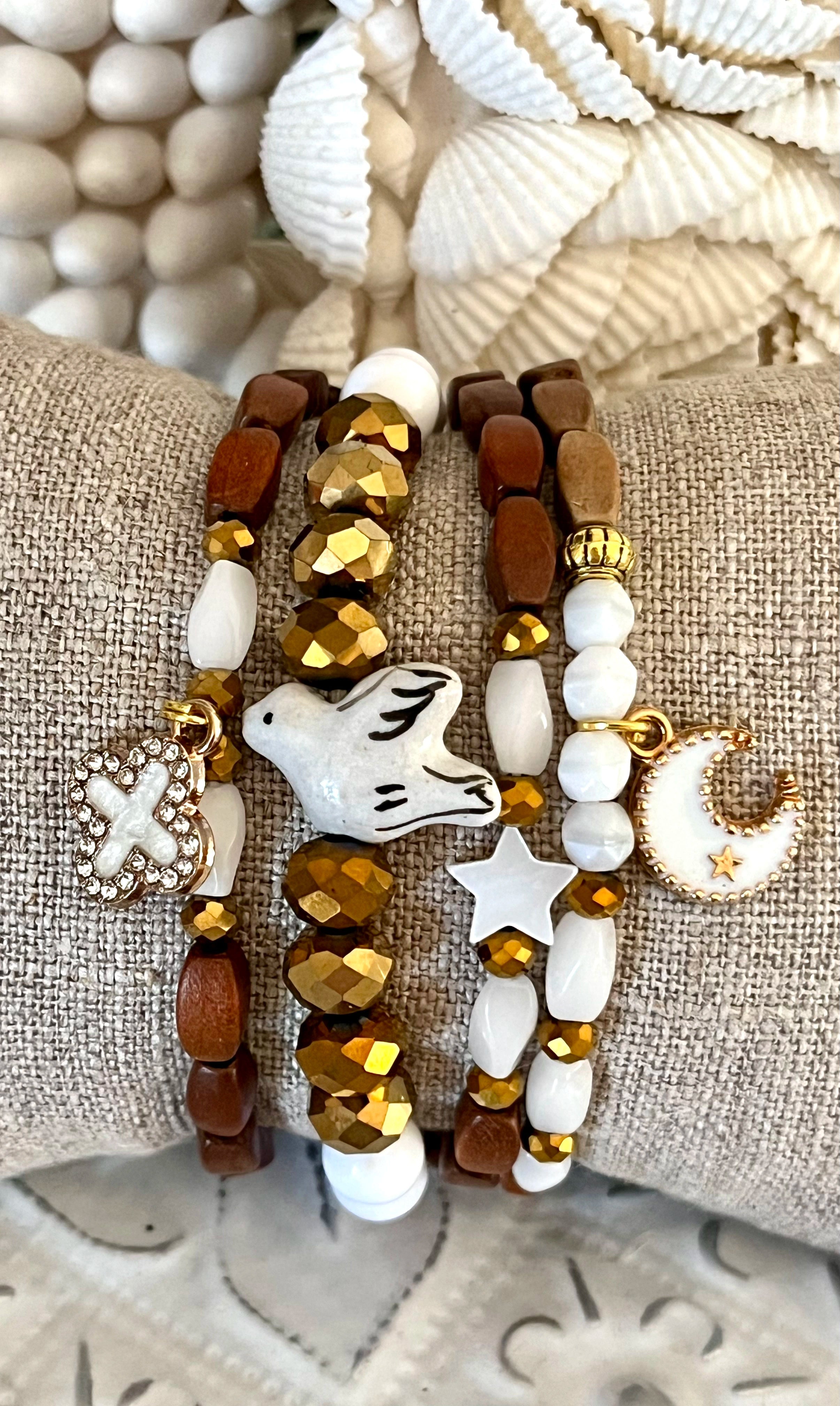 Moon – Bracelet croissant de lune blanc Arastuce