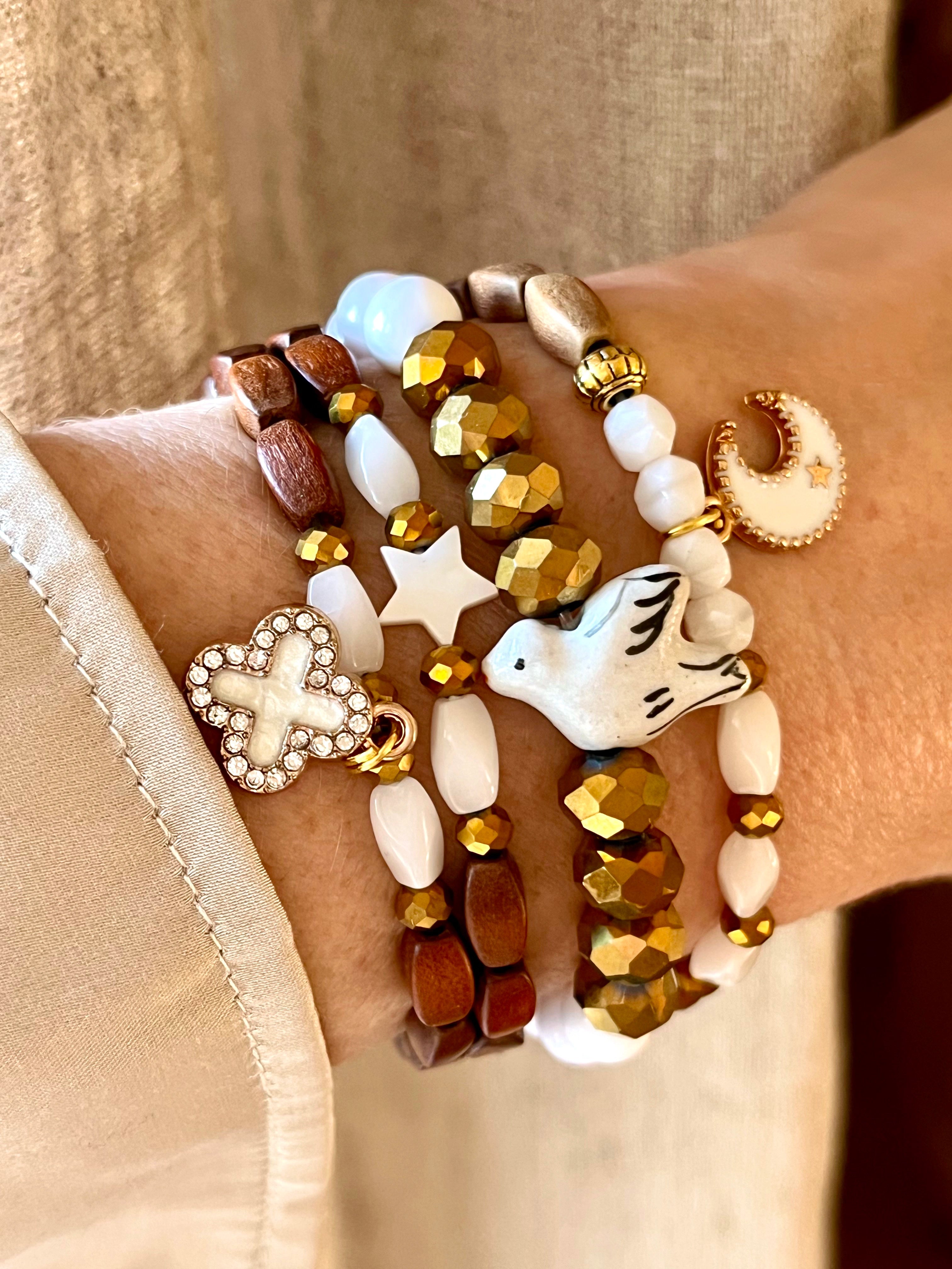 Moon – Bracelet croissant de lune blanc Arastuce