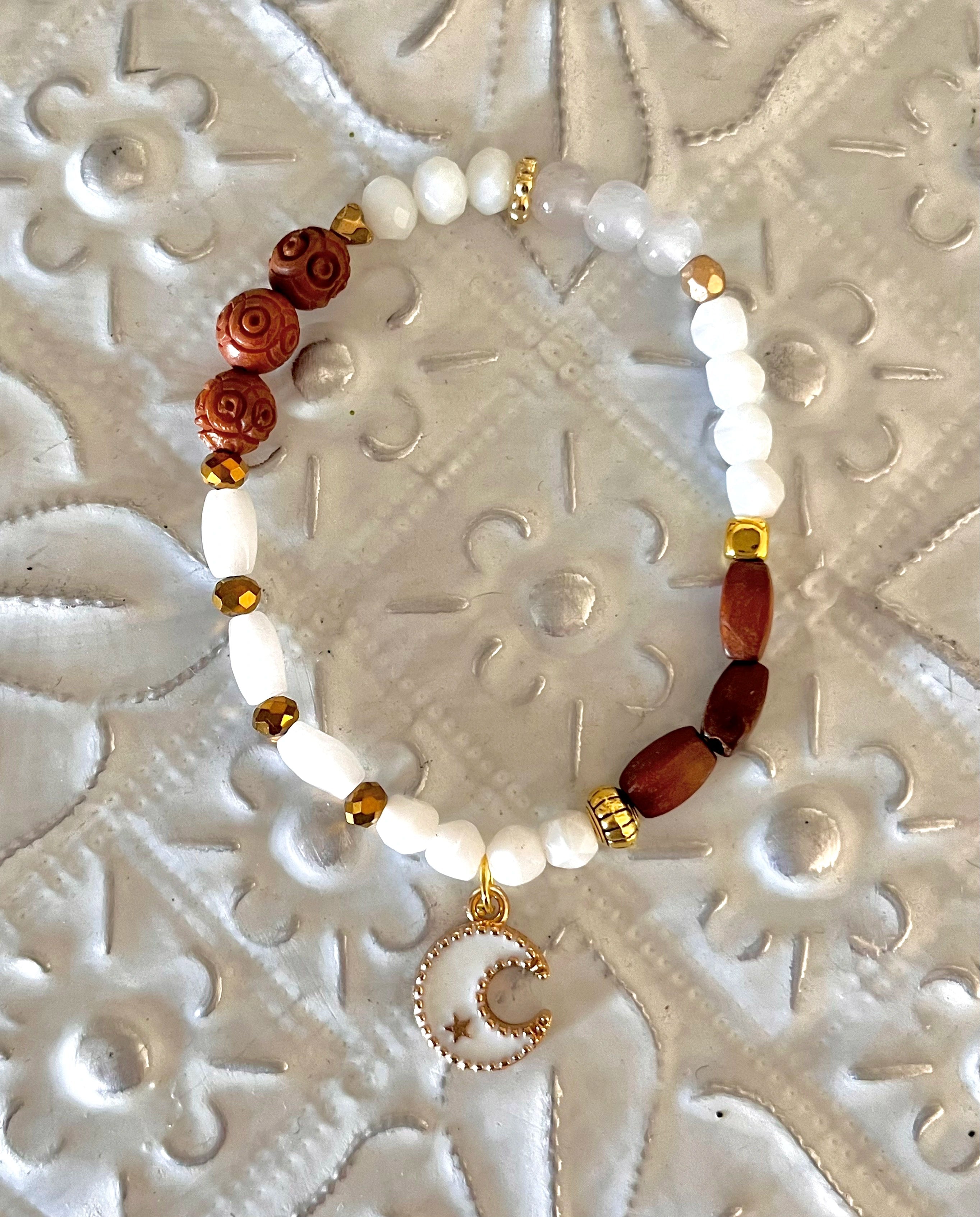 Moon – Bracelet croissant de lune blanc Arastuce