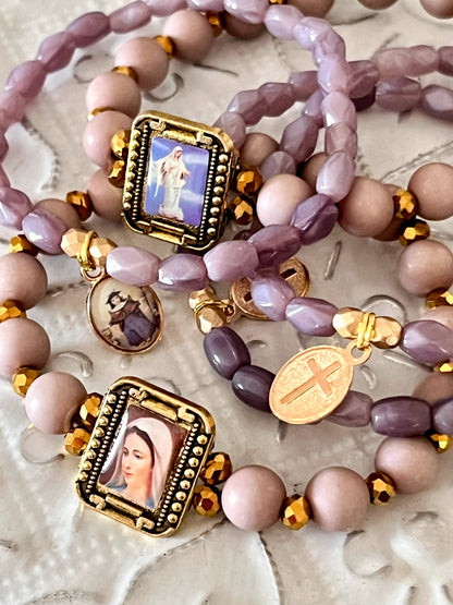 Romy – Bracelet grisé & perle Marie Arastuce