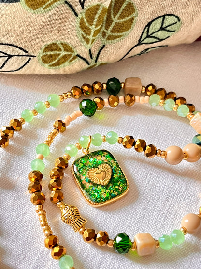 Green Magic-Collier-Coeur Sacré Ma boutique