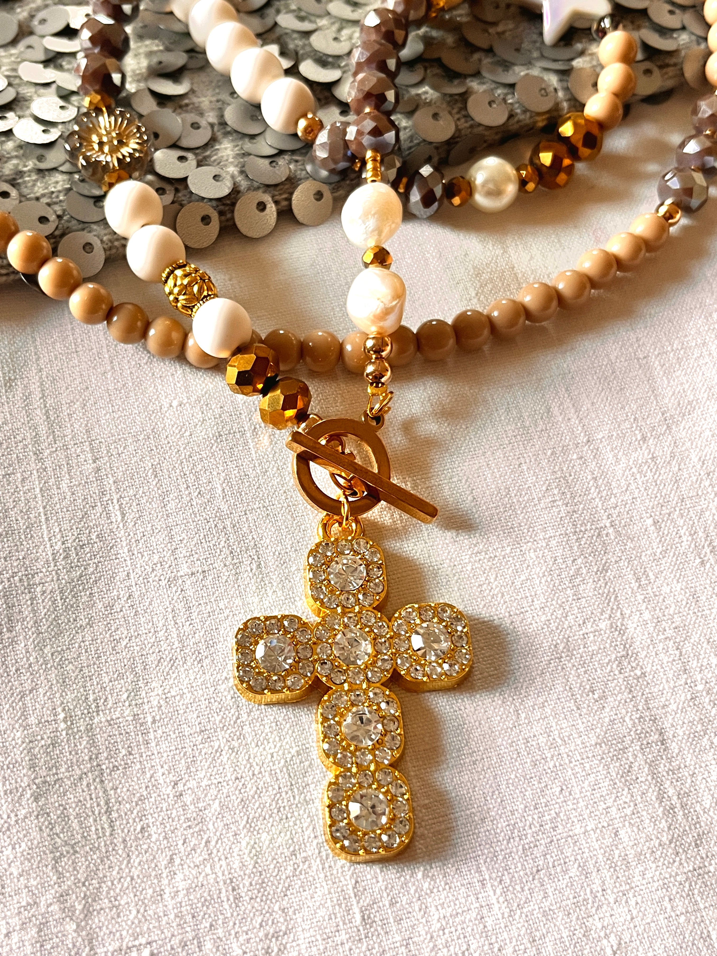 Allure – Sautoir croix strass