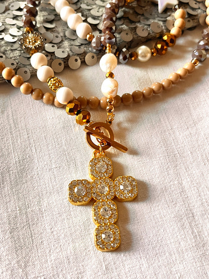 Allure – Sautoir croix strass Ma boutique