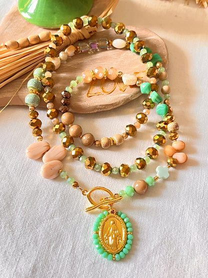 Divine-collier multi perles et son médaillon jade Ma boutique