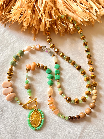 Divine-collier multi perles et son médaillon jade Ma boutique