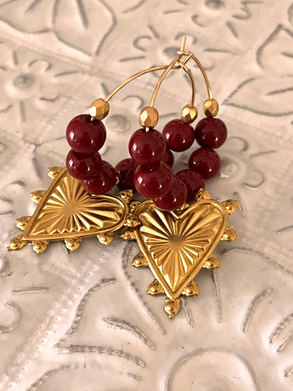 Graziella - Créoles Coeur Ex-voto festonné