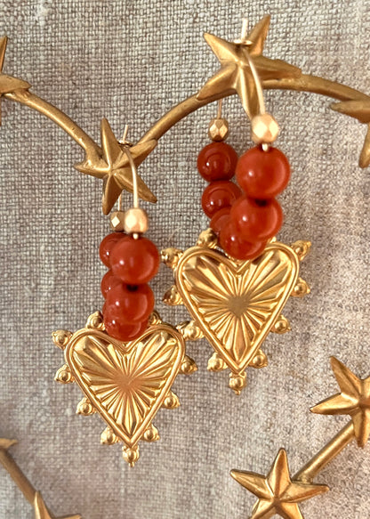 Graziella - Créoles Coeur Ex-voto festonné