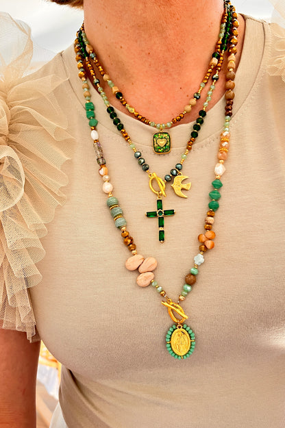 Divine-collier multi perles et son médaillon jade Ma boutique