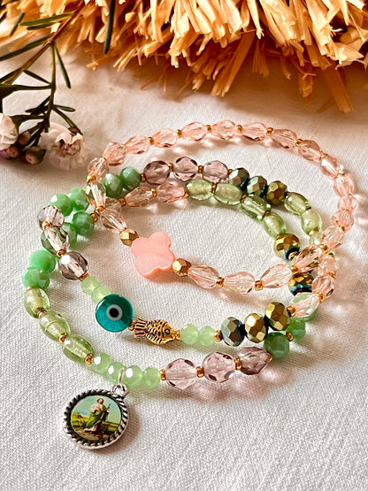 Médali - Bracelet en perles de nacre et médaille dorée (Copie) Arastuce