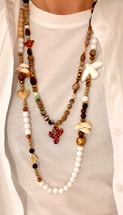 CALISTA – Collier Colombe et perles blanches