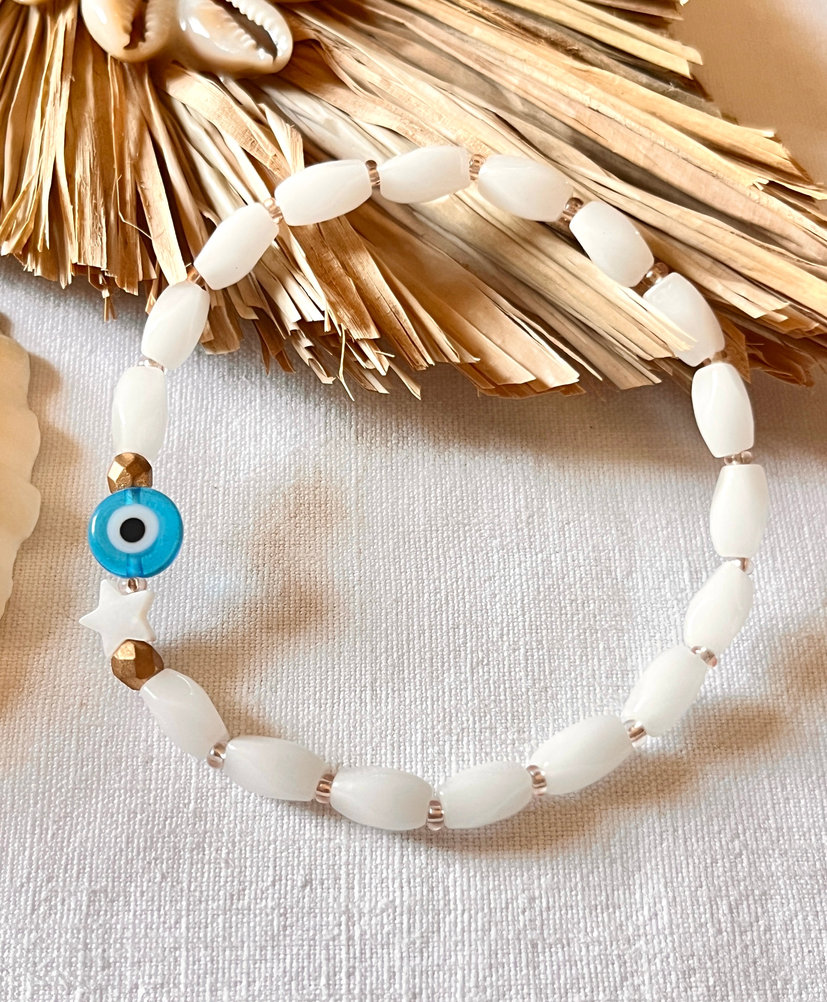 Lumio - perles de chapelet blanches