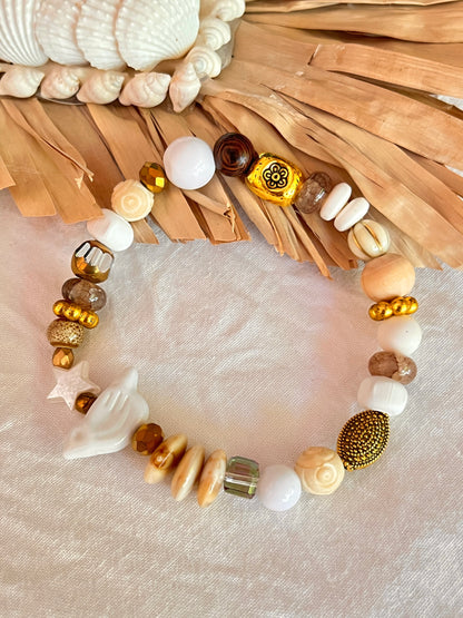 Nao - Bracelet naturel et son oiseau blanc