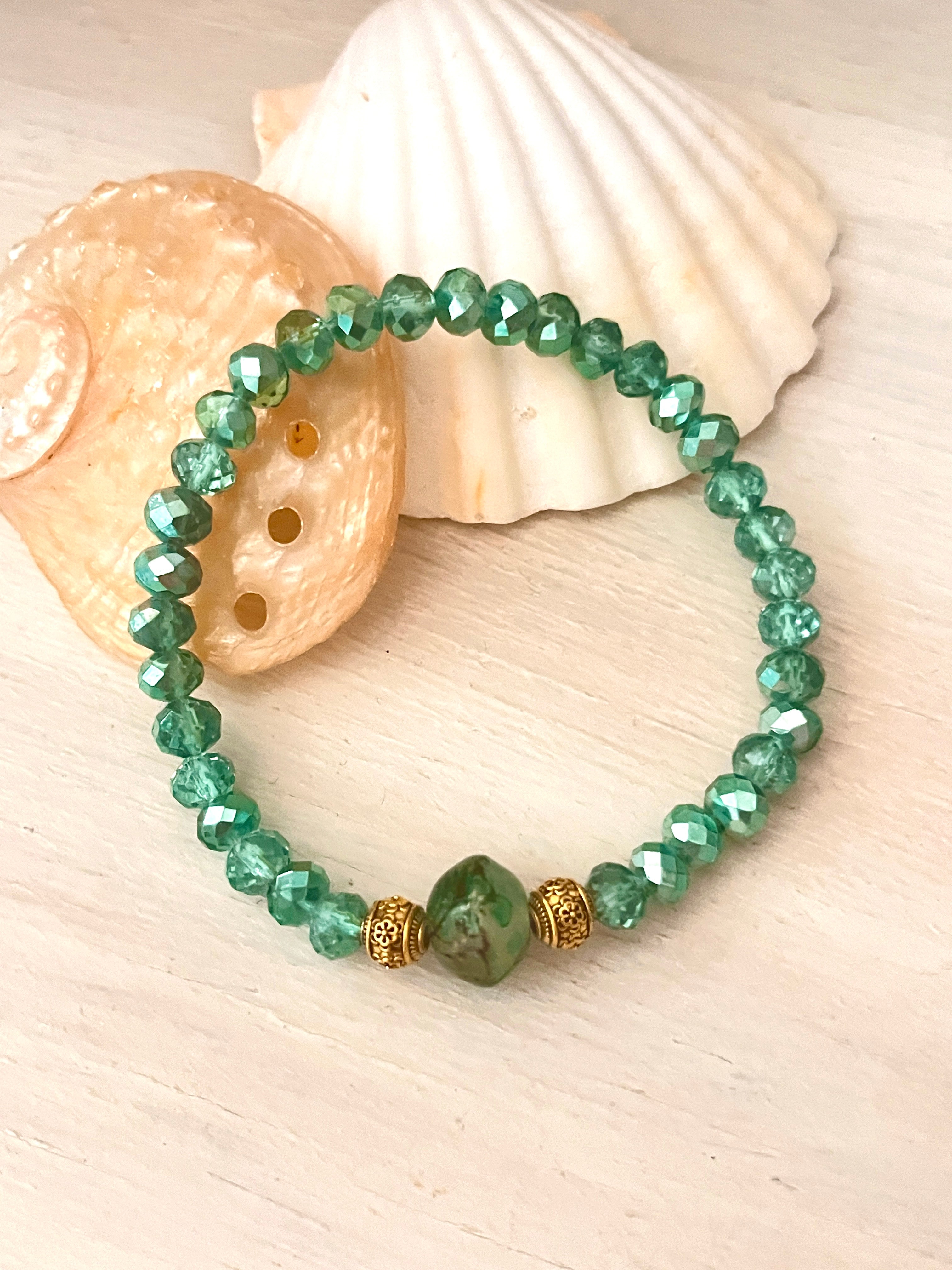 Néeris Bis – Bracelet perles facettes irisées