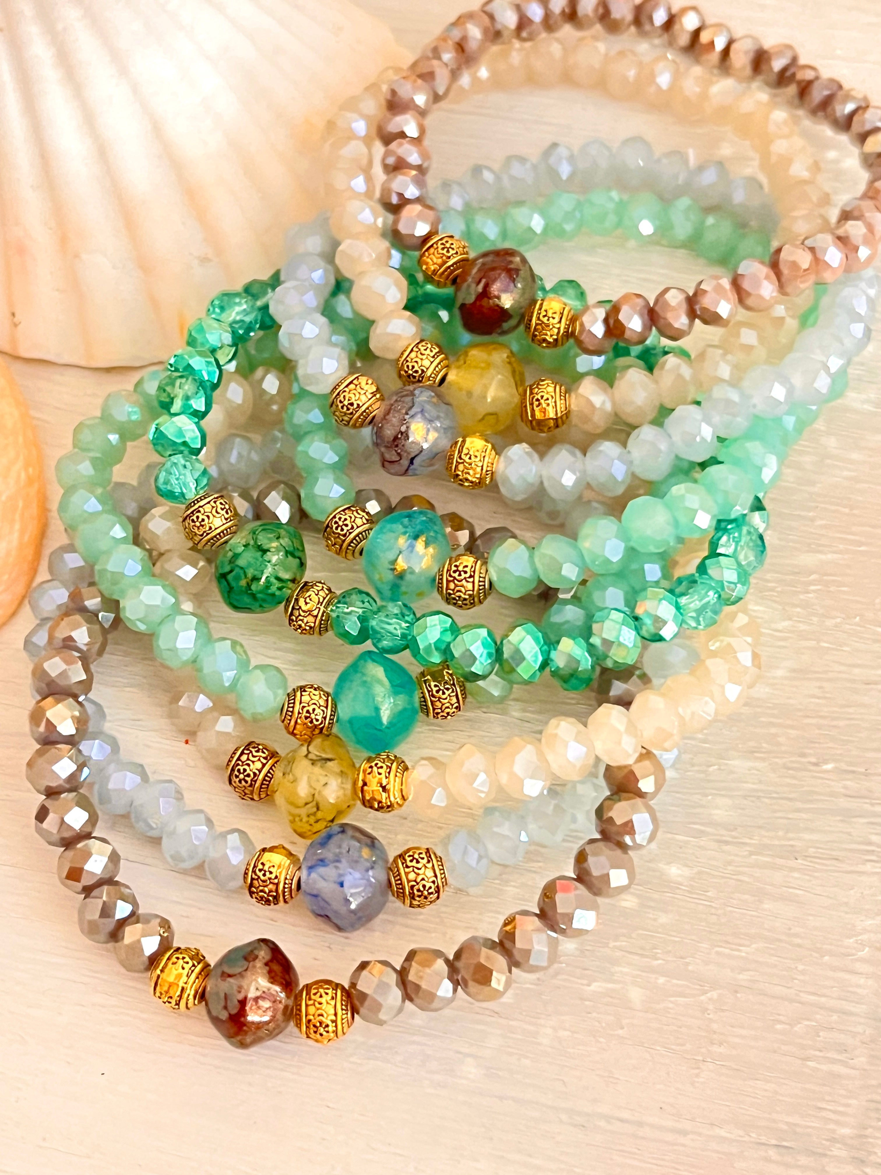 Néeris Bis – Bracelet perles facettes irisées