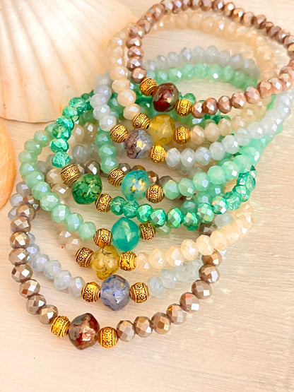 Néeris Bis – Bracelet perles facettes irisées