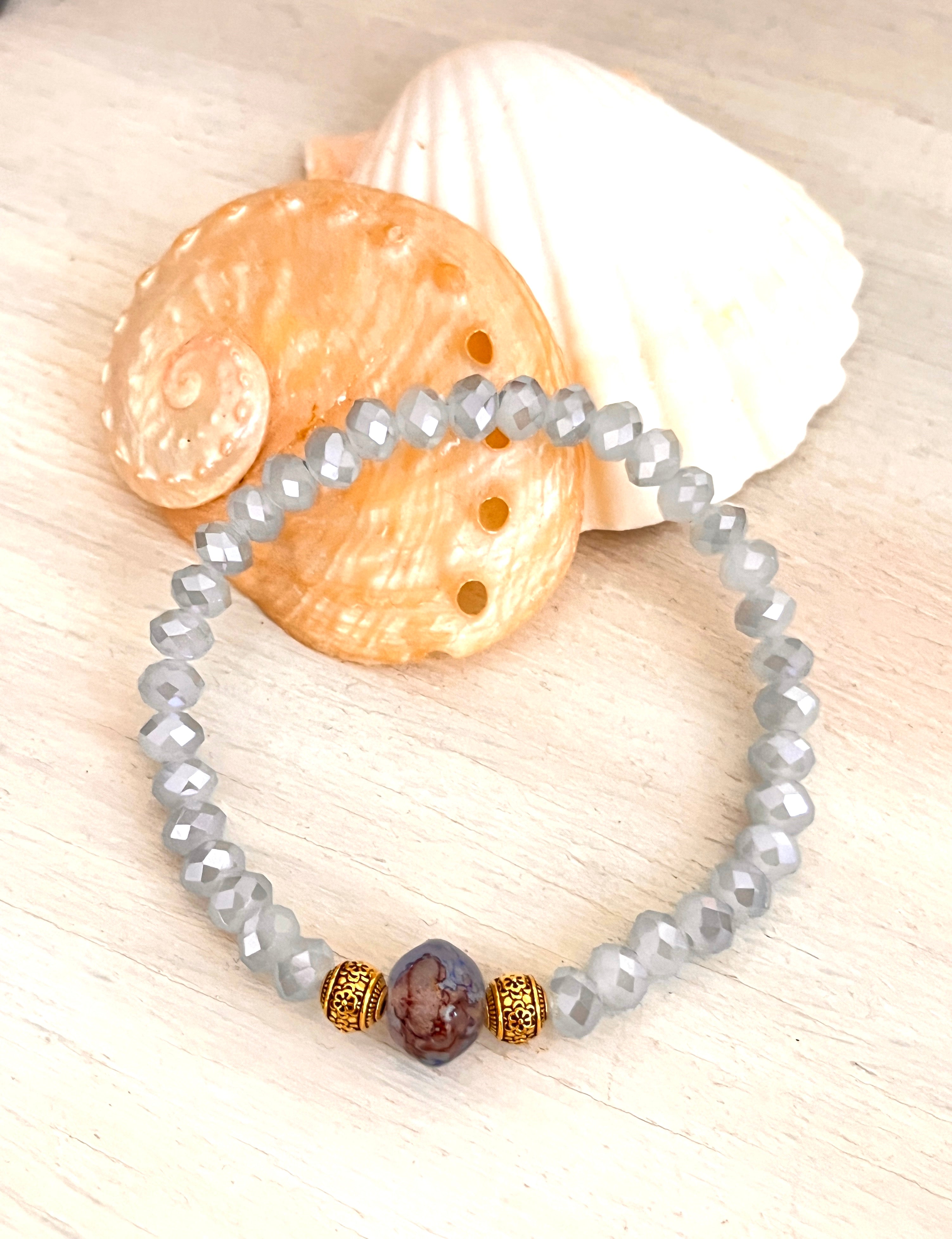 Néeris Bis – Bracelet perles facettes irisées