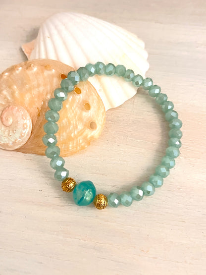 Néeris Bis – Bracelet perles facettes irisées