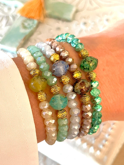 Néeris Bis – Bracelet perles facettes irisées