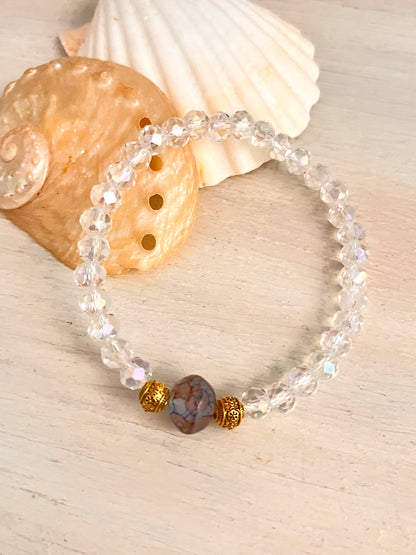 Néeris Bis – Bracelet perles facettes irisées