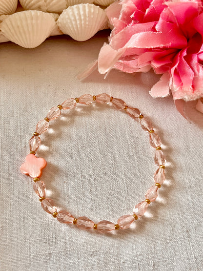 Blush  – Bracelet - perles anciennes  de chapelet Arastuce