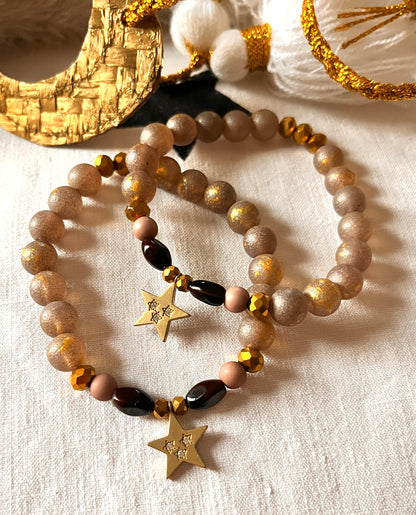 Vénus– Bracelet perles lumière et charm's Etoile Arastuce