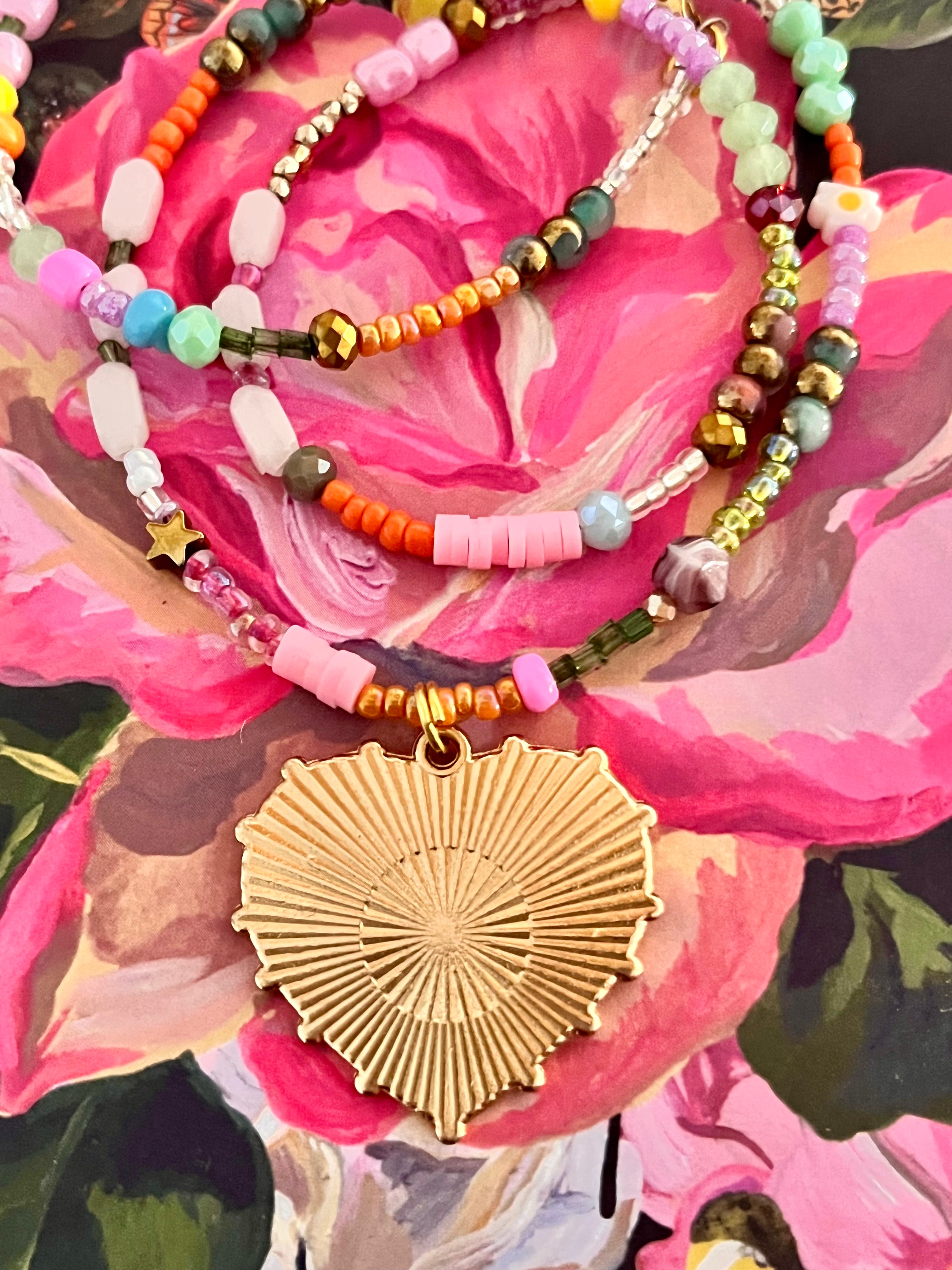 Eye Rose pastel - Ras-de-cou Ma boutique