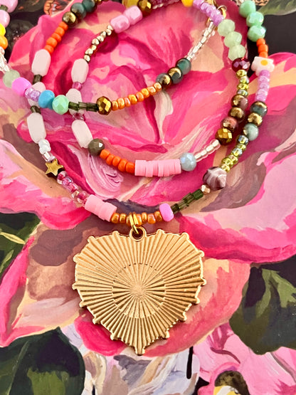 Eye Rose pastel - Ras-de-cou Ma boutique